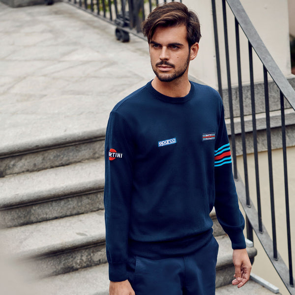 Sparco Martini Racing Sweater Crewneck Martini Racing T-Shirt - Marineblauw - Maat S-XXL