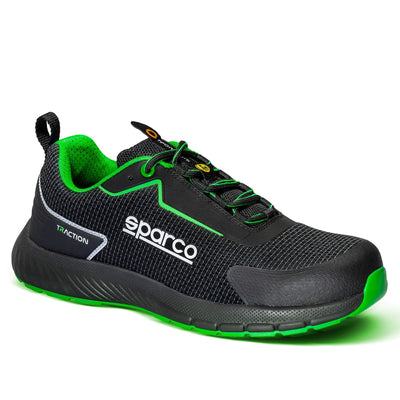 Sparco Werkschoenen S1PS Traction Sanyo Unisex Zwart/Fluogroen