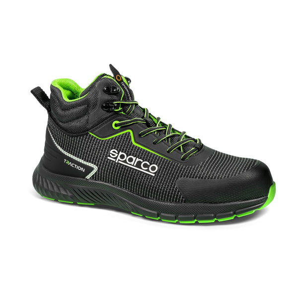 Sparco Werkschoenen S3S Traction-H Naoki Unisex Zwart/Fluogroen
