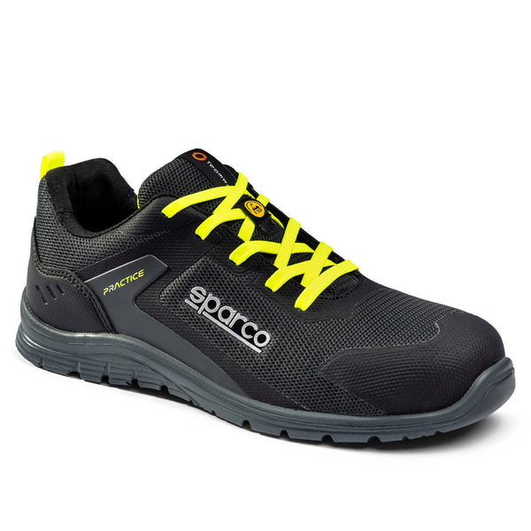 Sparco Werkschoenen S1PS Practice Josef ESD Sneaker Unisex Grijs/Fluogroen