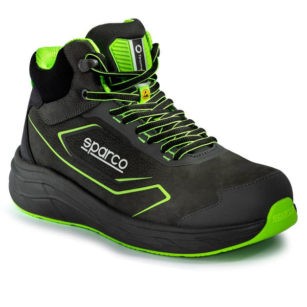 Sparco Werkschoenen S3S Teamwork-H Esteban ESD Unisex Donkergrijs/Fluogroen