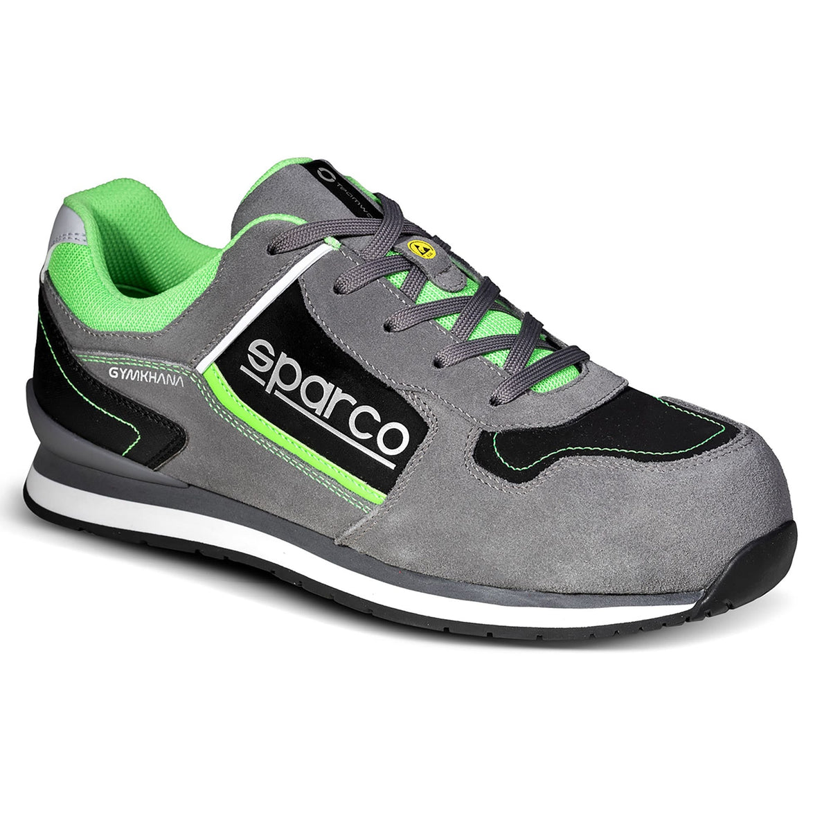 Sparco Gymkhana Chester Werkschoenen S3 ESD - Donkergrijs/Fluogroen