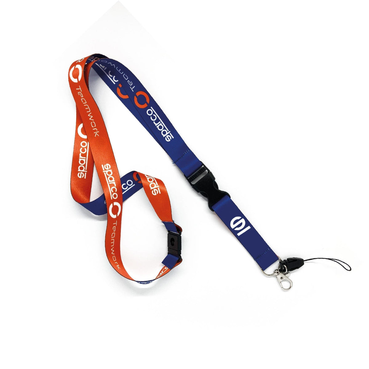 Sparco Lanyard Teamwork Sleutelhanger - Blauw/Fluo Oranje