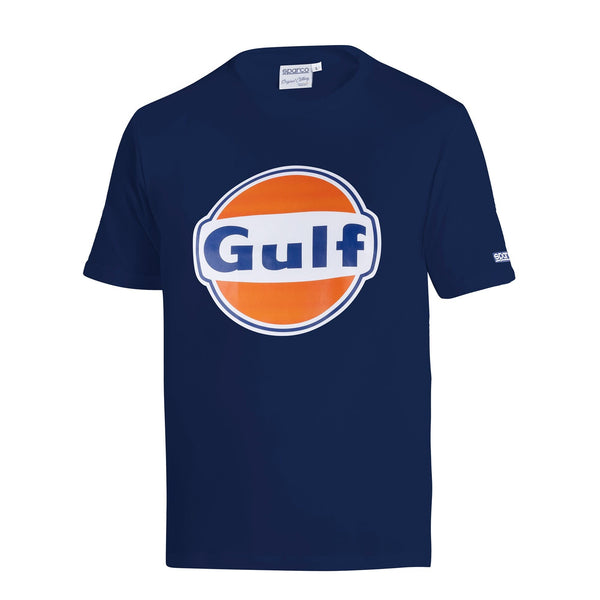 Sparco Gulf Gulf Brand T-Shirt - Wit/Marineblauw/Lichtblauw - Maat S-XXL