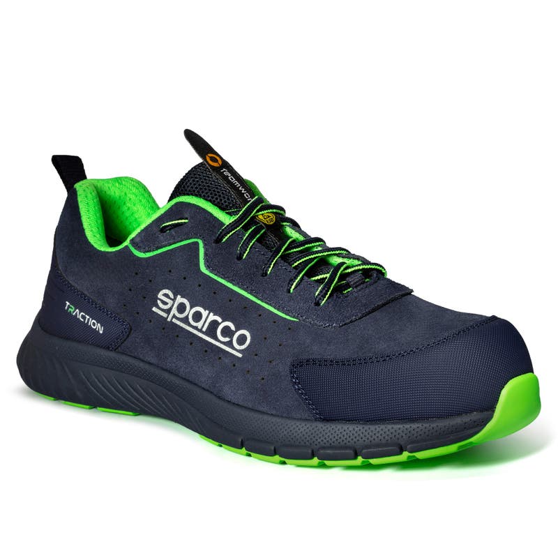 Sparco Werkschoenen S1PS Traction Satoru Unisex Marineblauw/Fluogroen